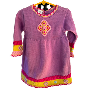 Hanna Anderson 100% cotton purple knit dress size 80